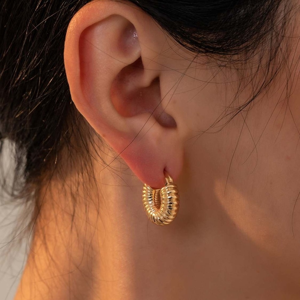 Earrings for women’s golden plated punk style beauty